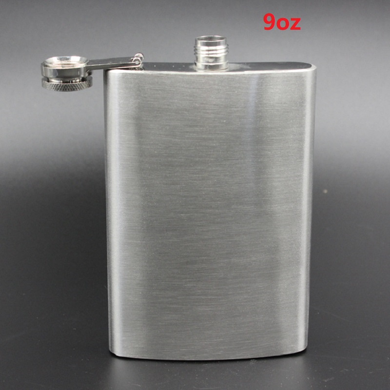 1-18Oz Stainless Steel Hip Flask Liquor Alcohol Whiskey Flask Cap Funnel Bottle Travel Liquid Portable Hip Flask: 9oz(252ml)
