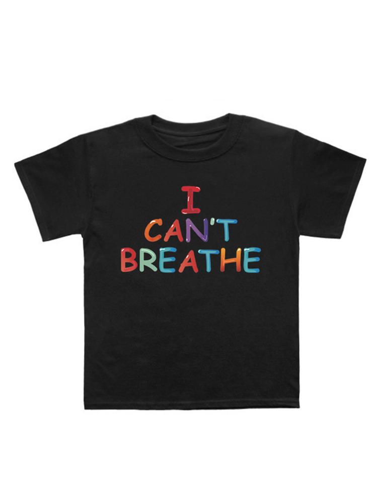 T-camicia da donna I potere non respirare T-camicia morbida e confortevole da frangia superiore chiamata per pace camicia nera per la vita