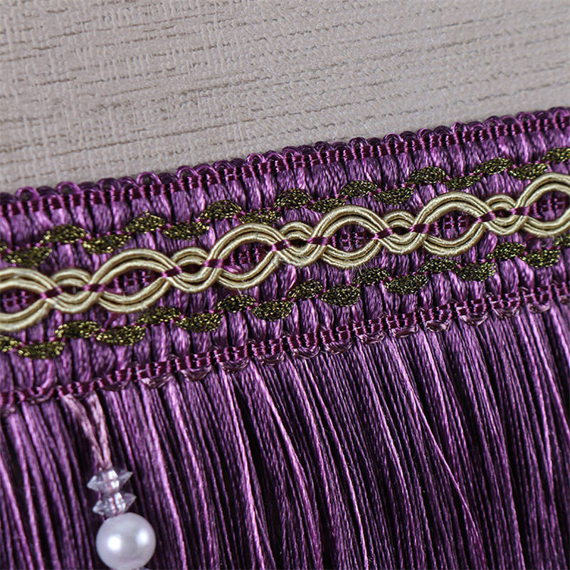 Cinta de tela para tapicería de boda, adorno de flecos, borlas, cuentas exquisitas de lujo