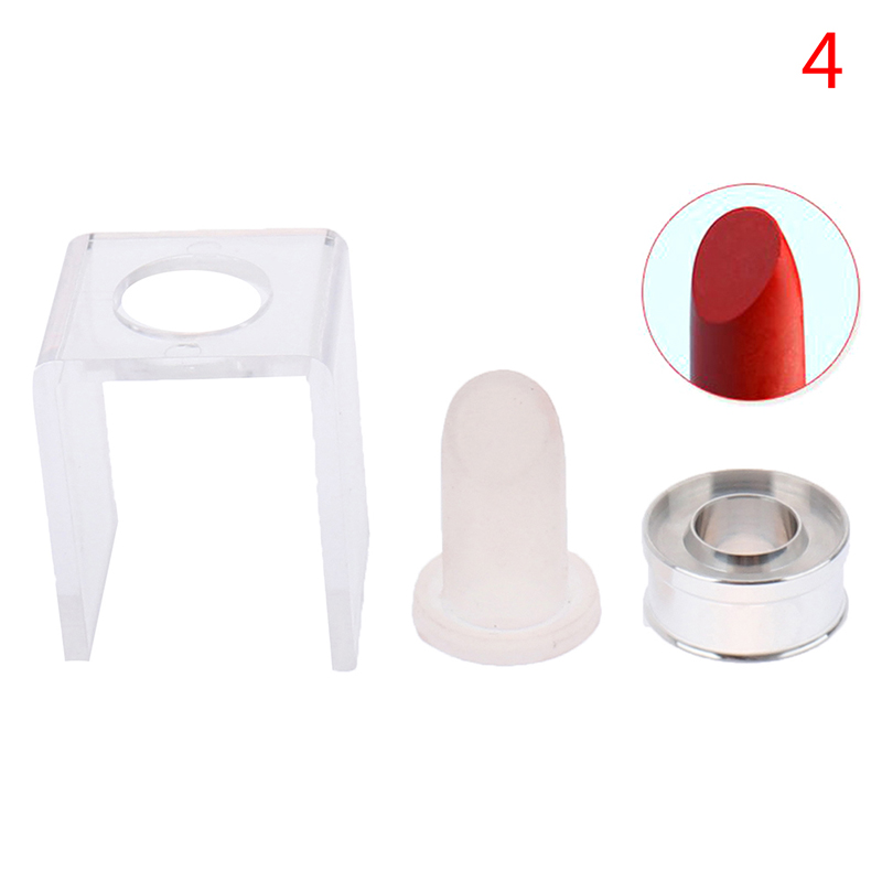 1/3pc/set Silicone Lipstick Mold Silicone Lipstick Mold Aluminum Ring Mould Holder DIY Silicone Lip Balm Mold Craftsl Stand Tube: Red