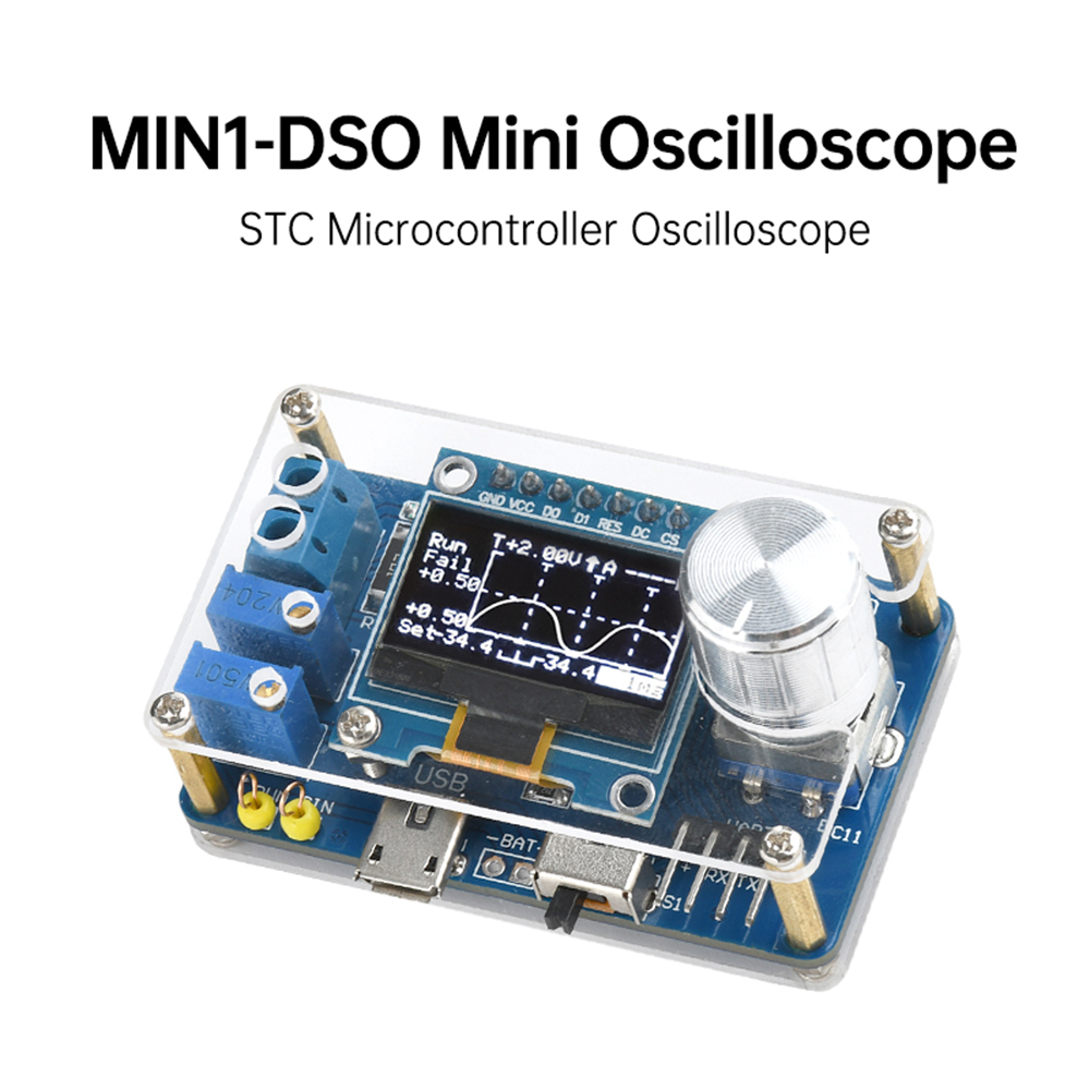 DIY Digital Oscilloscope Electronic Kit 0.96 Inch OLED DIY Soldering Project Practice Solder Assembly DC 5V 1-500ms 100-500us