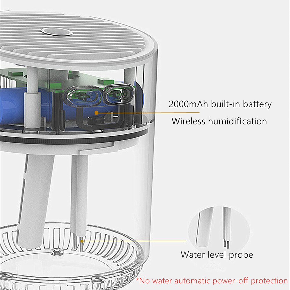 Wireless Essential Oil Diffuser Humidifier 320ML Rechargeable Air Humidifier 2000mAh Battery Aromatherapy Diffuser For Home Car