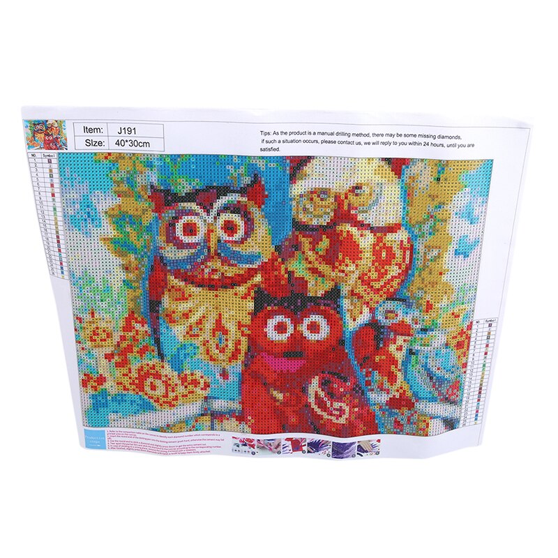 Cross Stitch Embroidery Kits Owl Animal Cotton Thread Painting DIY Needlework 5d Cross Stitch colorful Painted Collection: Default Title