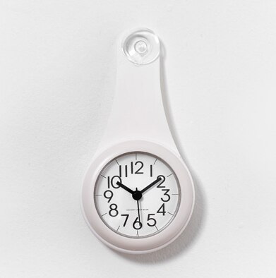 Bathroom waterproof anti-fog suction cup wall clock bathroom suction cup clock(white): 3