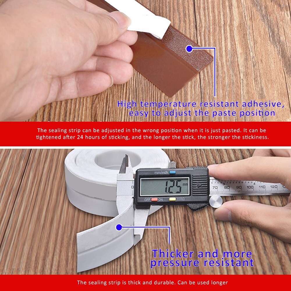 Cinta adhesiva transparente de silicona a prueba de agua para cocina y baño cinta adhesiva para sellado de esquina de inodoro, puerta de lavabo, 100x2,5 cm