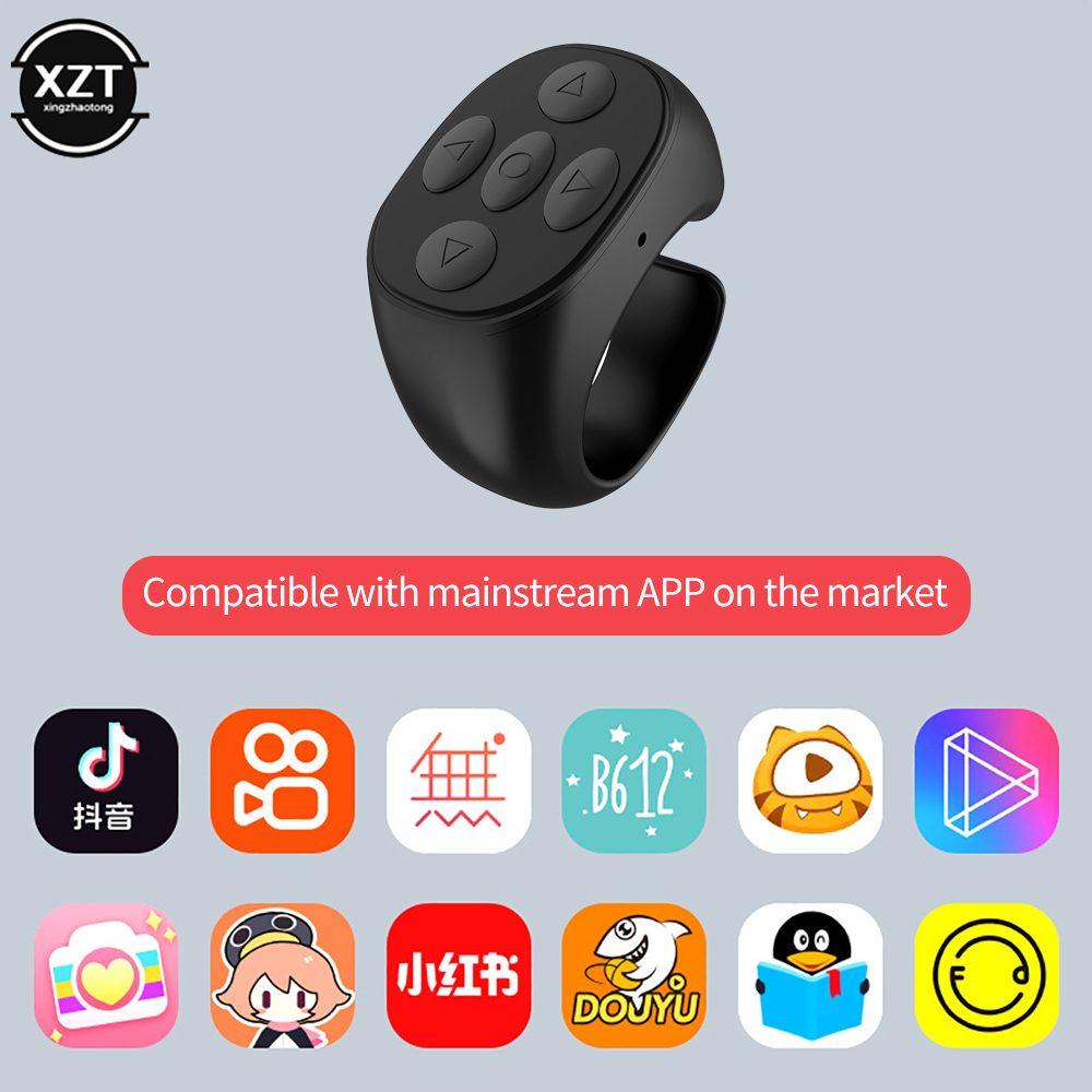 Mobile Phone Bluetooth Remote Control Wireless Mobile Photo Turn Page Controller Tiktok Remote Control Ring Controller