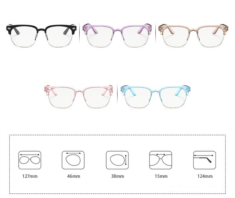Nitter børn optiske brillerammer ovale linser anti blåt lys computer gennemsigtige briller rammer drenge og piger boks