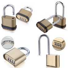 Outdoor Lock No Key 4 Digit Combination Coded Padlock Waterproof Rustproof Brass Big Size Copper For Fence Warehouse Door Locks