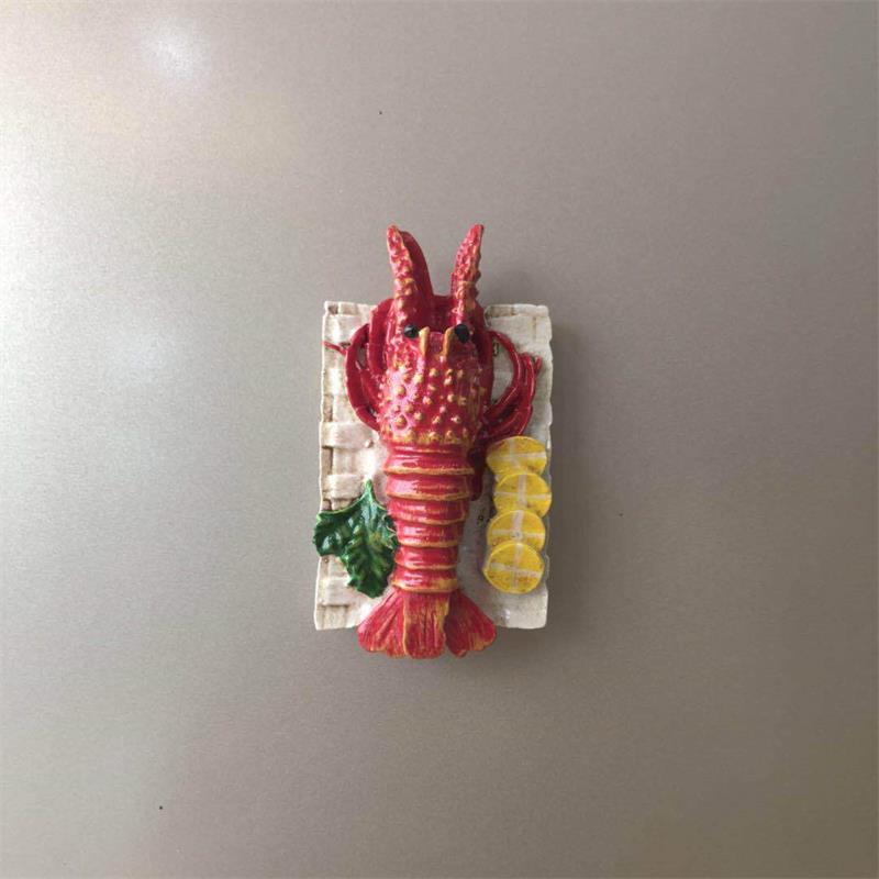 Seafood Fridge Magnet Crayfish Crab Shellfish Refrigerator Magnets Souvenir DIY Kitchen Magnet Sticker Kid Children Toy: B