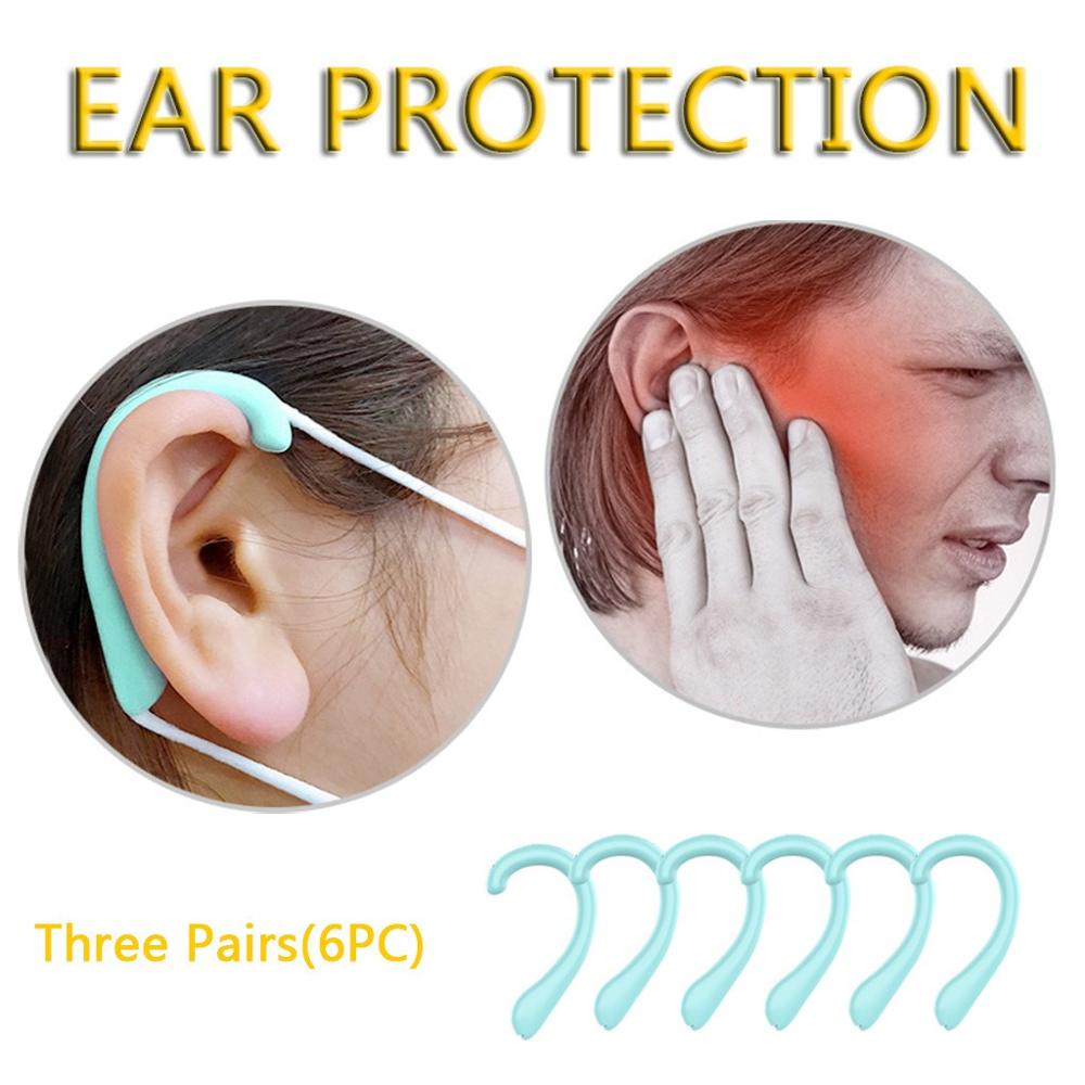 3 par universal maske ørebeskyttelse behagelig silikone ørebeskyttere niñas cubre bocas mondkapjes virus наушники красные: Blå