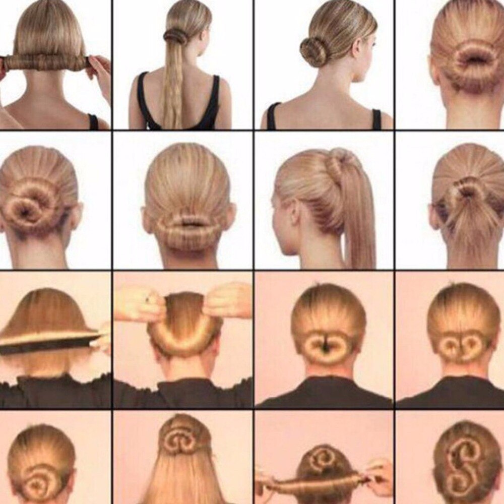 Taika nuttura tee itse helppo kihartaja hiuspunokset joustava hiusnauha munkkeja chignon taika taika muotoilu hiustyökalut