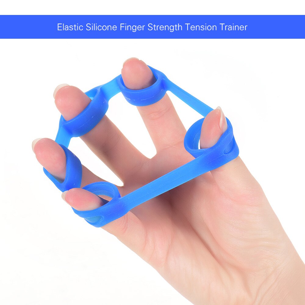 Elastic Silicone Finger Puller Finger Strength Tension Trainer Exercise Tool Practicing Guitars Ukulele Piano Five Colors Random