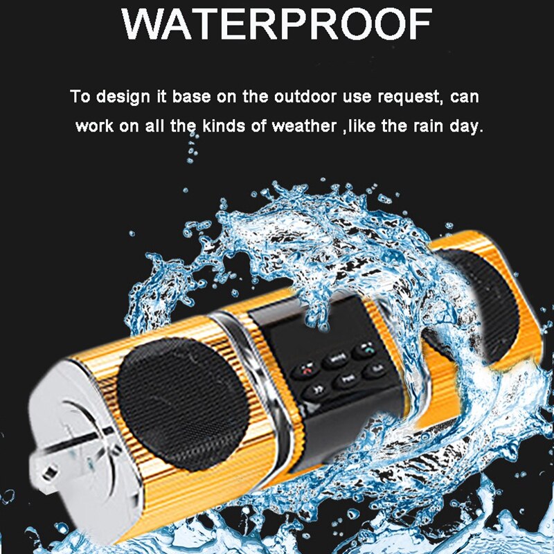Waterdichte Bluetooth Motorfiets Stereo Speakers Audio Systeem Usb Aux Sd Fm Radio MP3 Speler