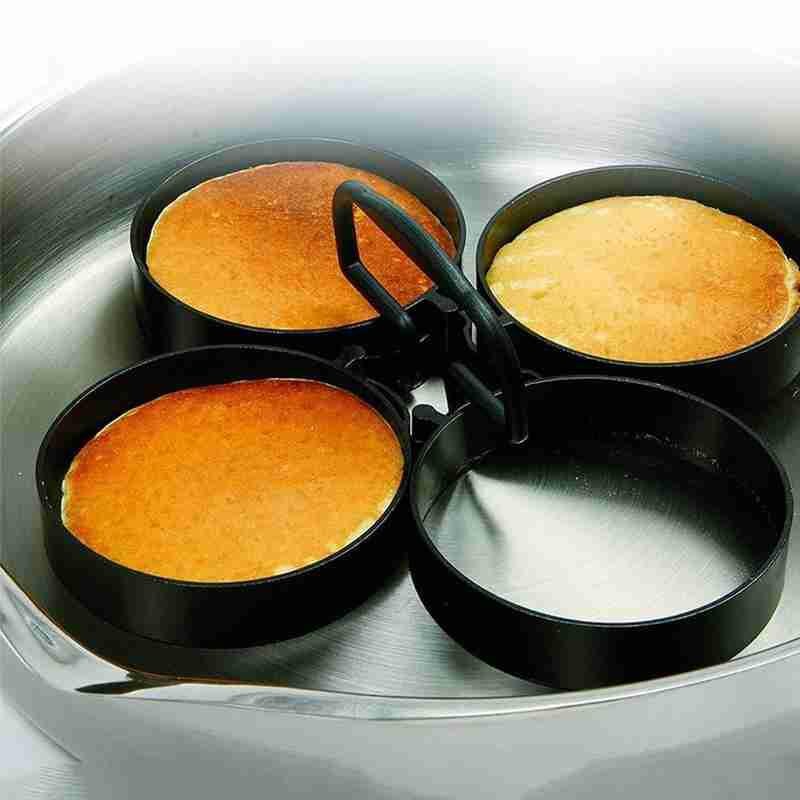 4 pièces/ensemble Antiadhésif Oeuf/pancake Anneaux Omelette Ronde Outil de Façonnage Moule Pour La Cuisson D8A6: Default Title