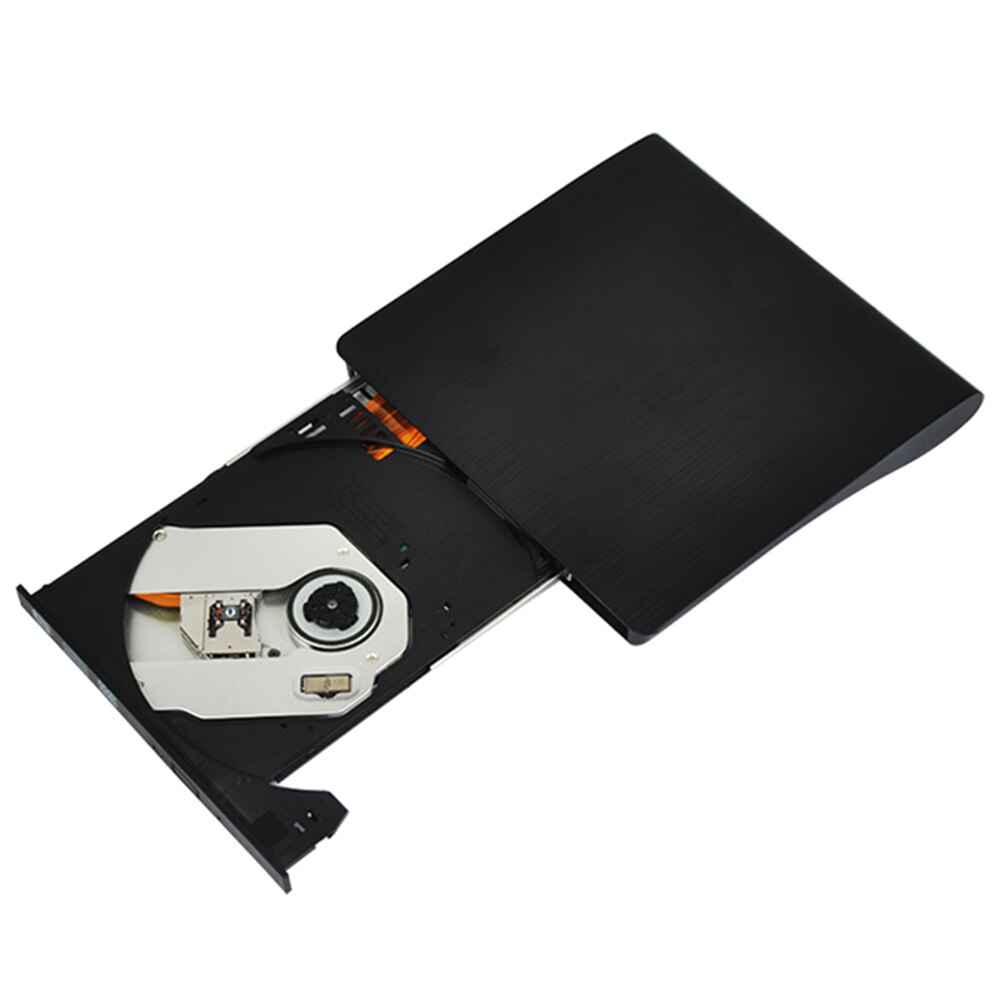 External CD Drive USB 3.0 Portable Optical Drive Ultra Slim CD DVD ROM Rewriter Burner Writer for Windows Mac OS Laptop: Black
