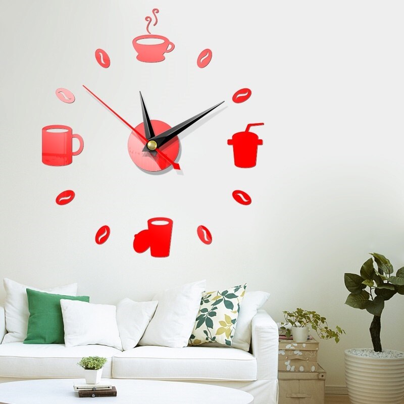Wall Clock Modern Watch Large Quartz Wall Clocks 3D Diy Acrylic Mirror Mechanism Stickers Home Living Room Decoration