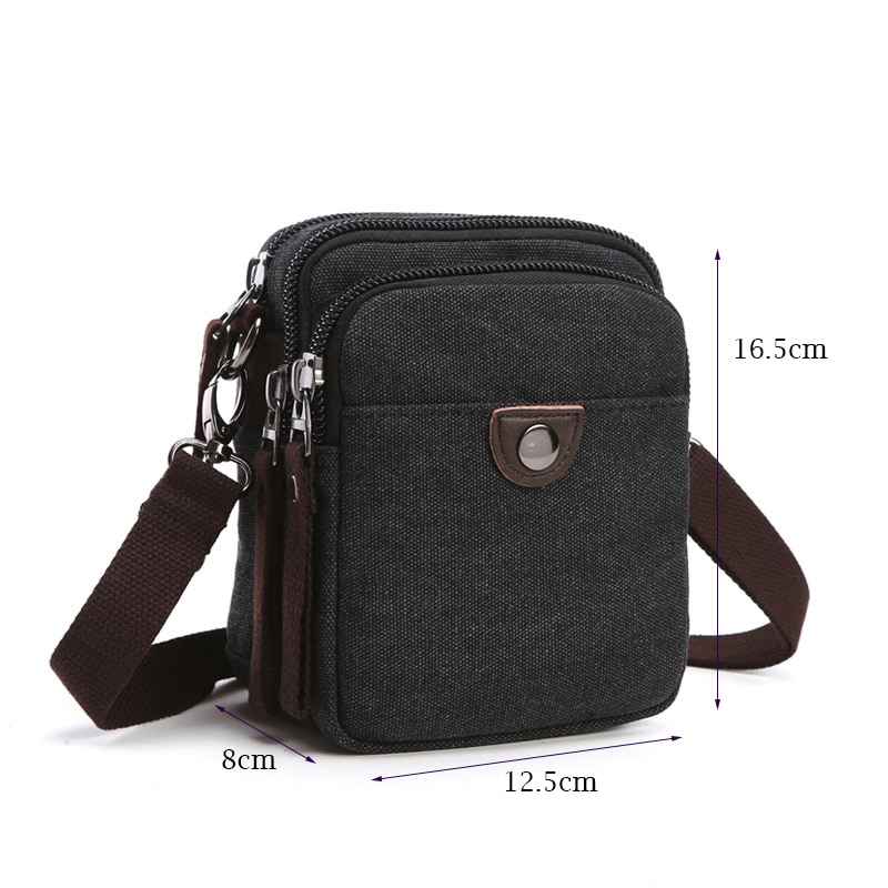 Boshikang Casual mannen Business Dagelijkse Tas Mini Crossbody Tas Canvas Kleine Mannen Enkele Schouder Messenger Bags