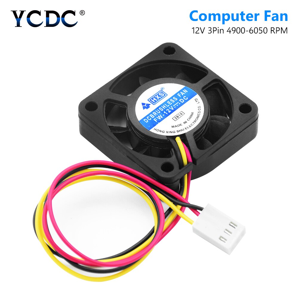 YCDC BLACK PC CPU 40x40mm 40MM 3 PIN HEATSINK COOLER COOLING FAN 12V Video Chip Cooling Fan Heatsink CPU Cooler 3Pin: Default Title