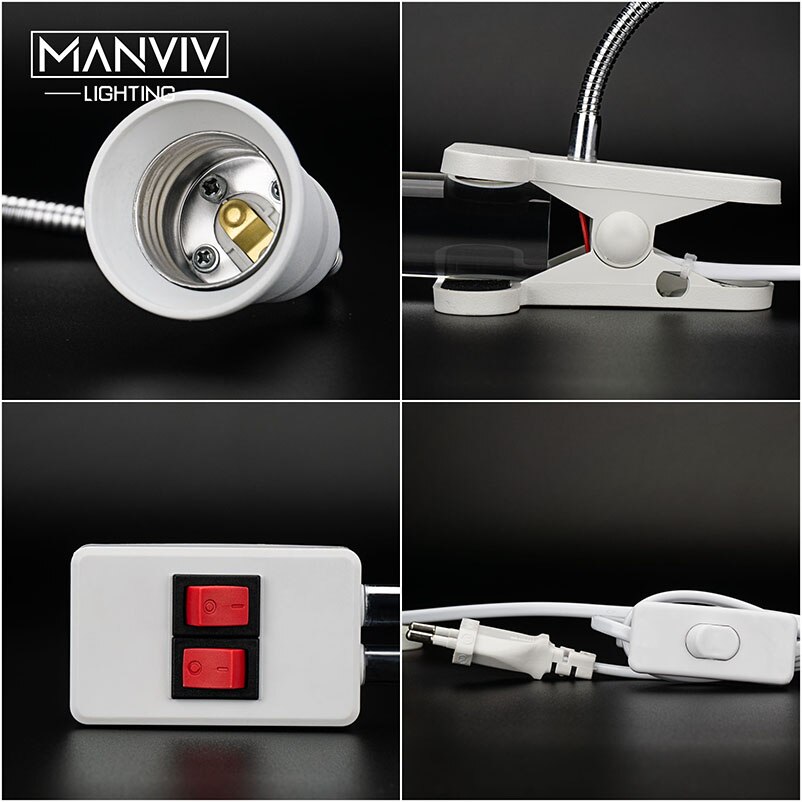 Lamp holder Lamp Base Socket Lamp Holder EU US Plug E27 85-265V Adapter Independent Flexible Extension Switch DIY For Pendant La