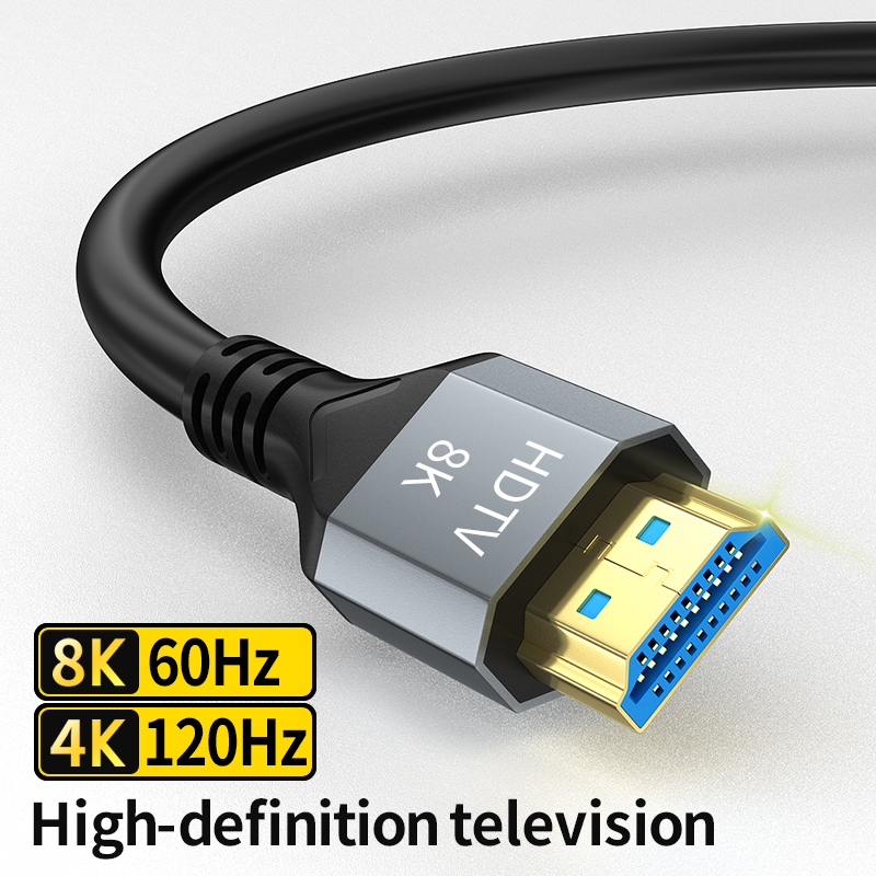 10K 8K HDMI-Kabel 2.1, verfügbare Längen zur Auswahl, Ultra-Hochgeschwindigkeits-HDMI-Kabel, geflochtenes Kabel, 48 Gbit/s, 8K bei 60 Hz / 4K bei 120 Hz, ARC 3D: Black / 2m