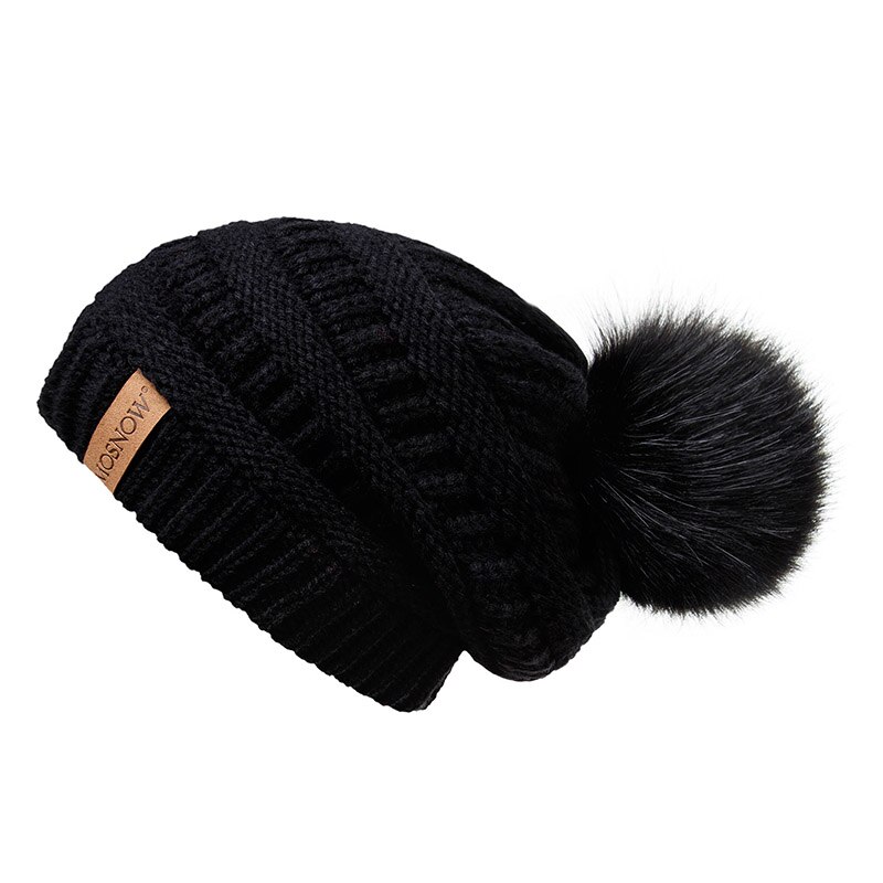 Vinterhue kvinde hue pompon pels pompon hatte skullies afslappet damekasket strikket hue pigehue hunhat