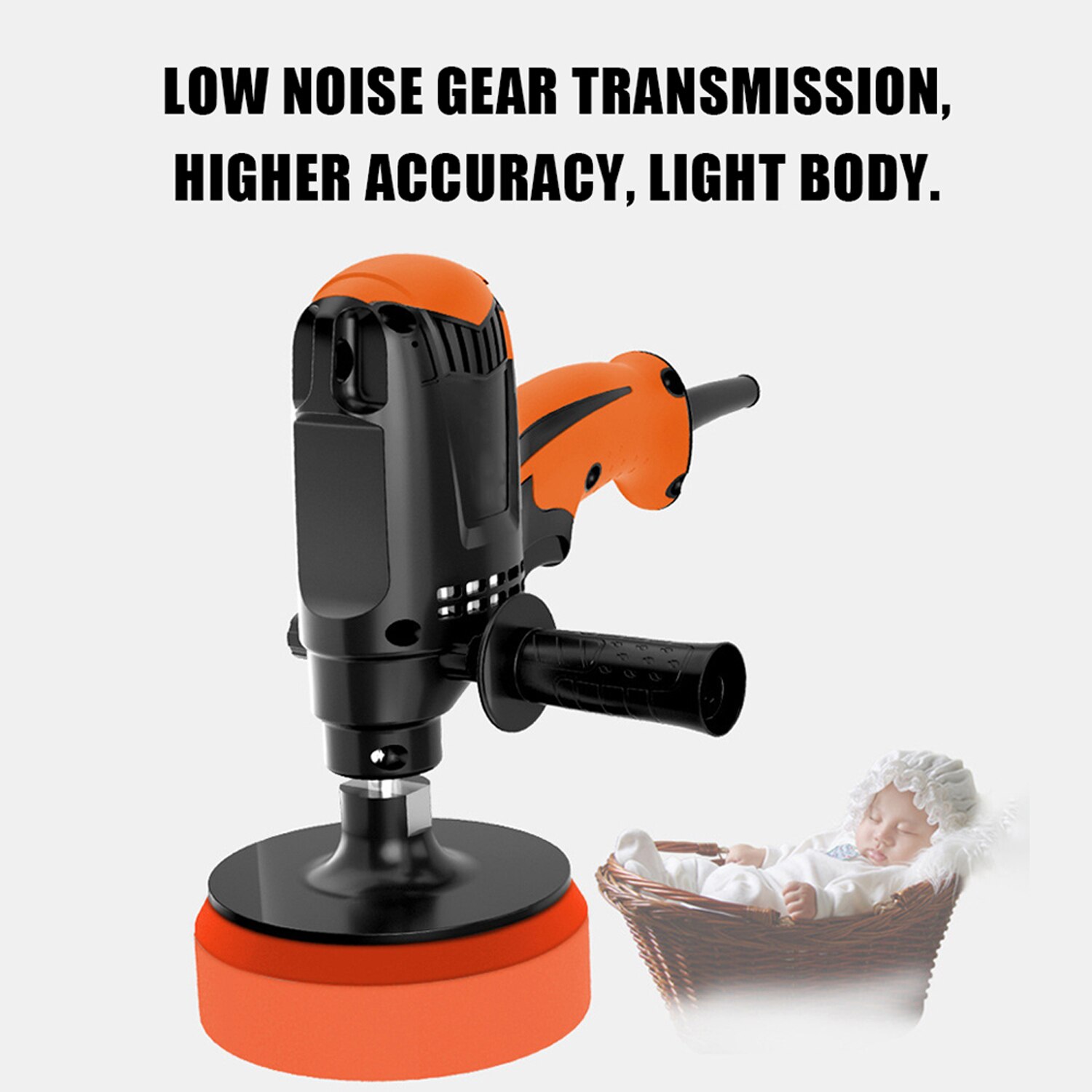 980W Car Polishing Machine Electric Car Polisher Six Gears Adjustable Speed Waxing Machine Automobile Furniture Polishing Tool