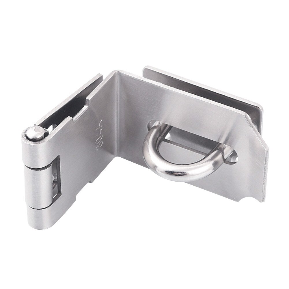 Right Angle Door Lock Attachment 90 Degree Stainless Steel Door Buckle Rust Padded Padlock Door Latch Stainless Steel Latch: Default Title