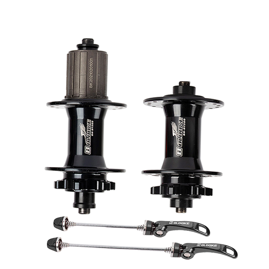 Bicycle Hubs Sealed Bearing MTB Mountain Bike Hub Quick Release set 32 holes Disc Brake 2 Bearings 8-11speed: Black Front Rear