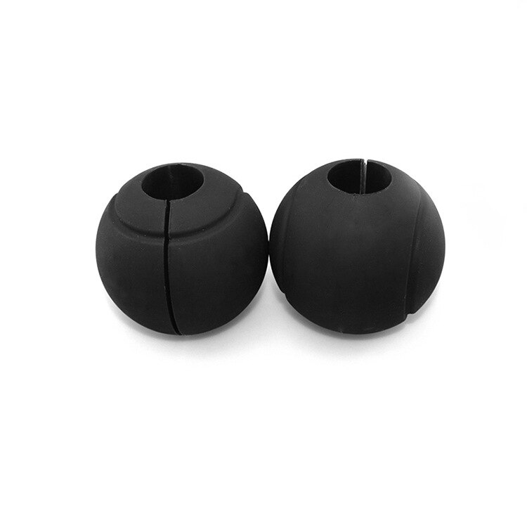 Silicone Gym Dumbbells Barbell Bar Thicken Weightlifting Non-Slip Hand Grip Ring Grippers Strength Training: 1 pair ball black