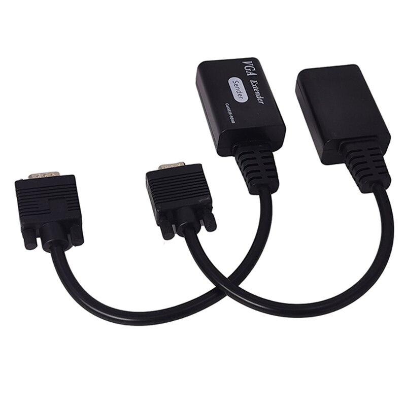 Active VGA extender over ethernet Single RJ45 Cat 5e/6 Network Cable VGA Signal Extender Adapter Support 1080P Full 3DUp To 60M