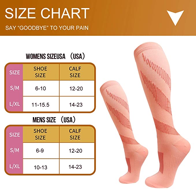 Unisex Socks Compression Stockings Pressure Varicose Vein Stocking Knee High Leg Support Stretch Pressure Circulation