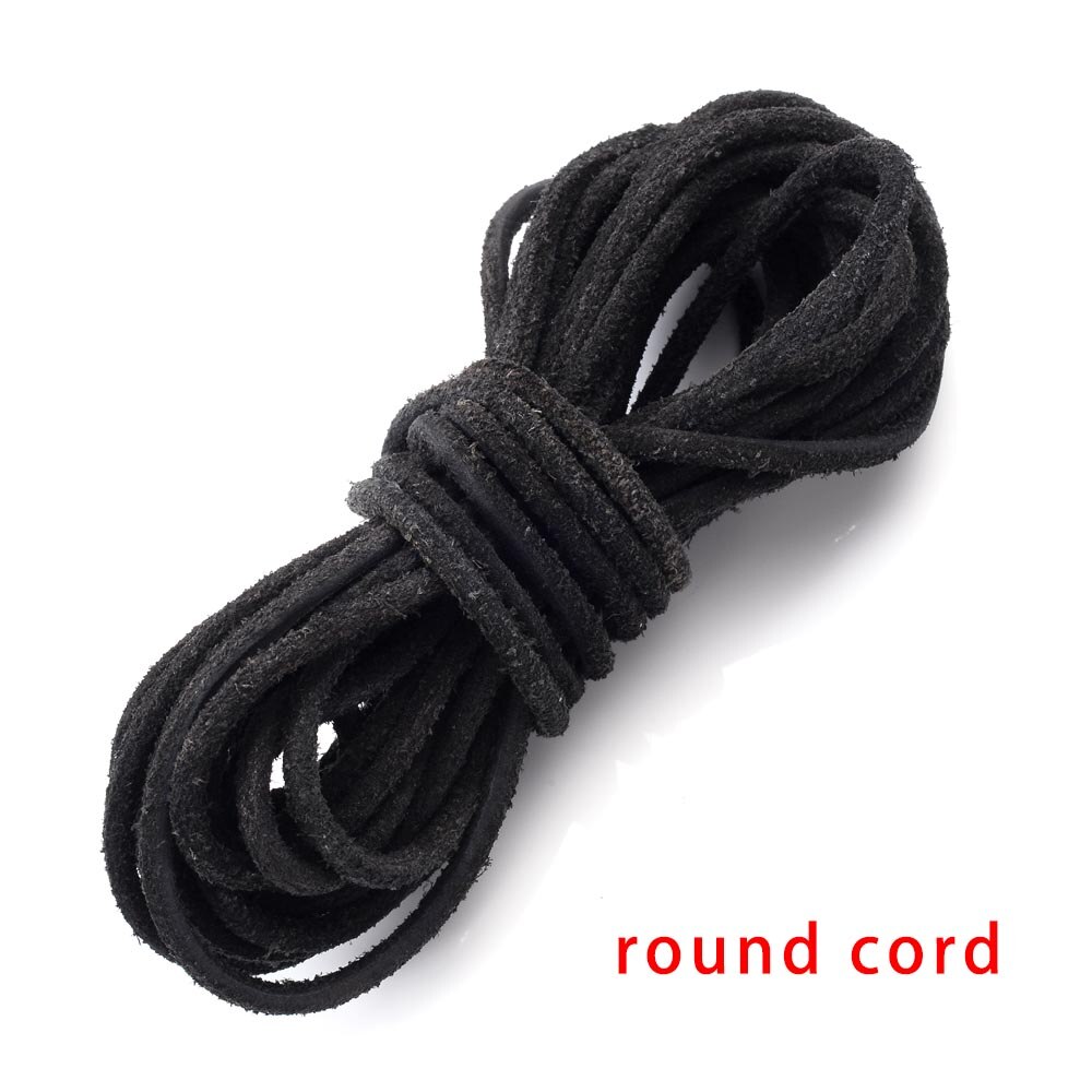 Bracelet en fil de cuir tressé de 5 mètres, cordon rond et plat en cuir, corde à faire soi-même: 13