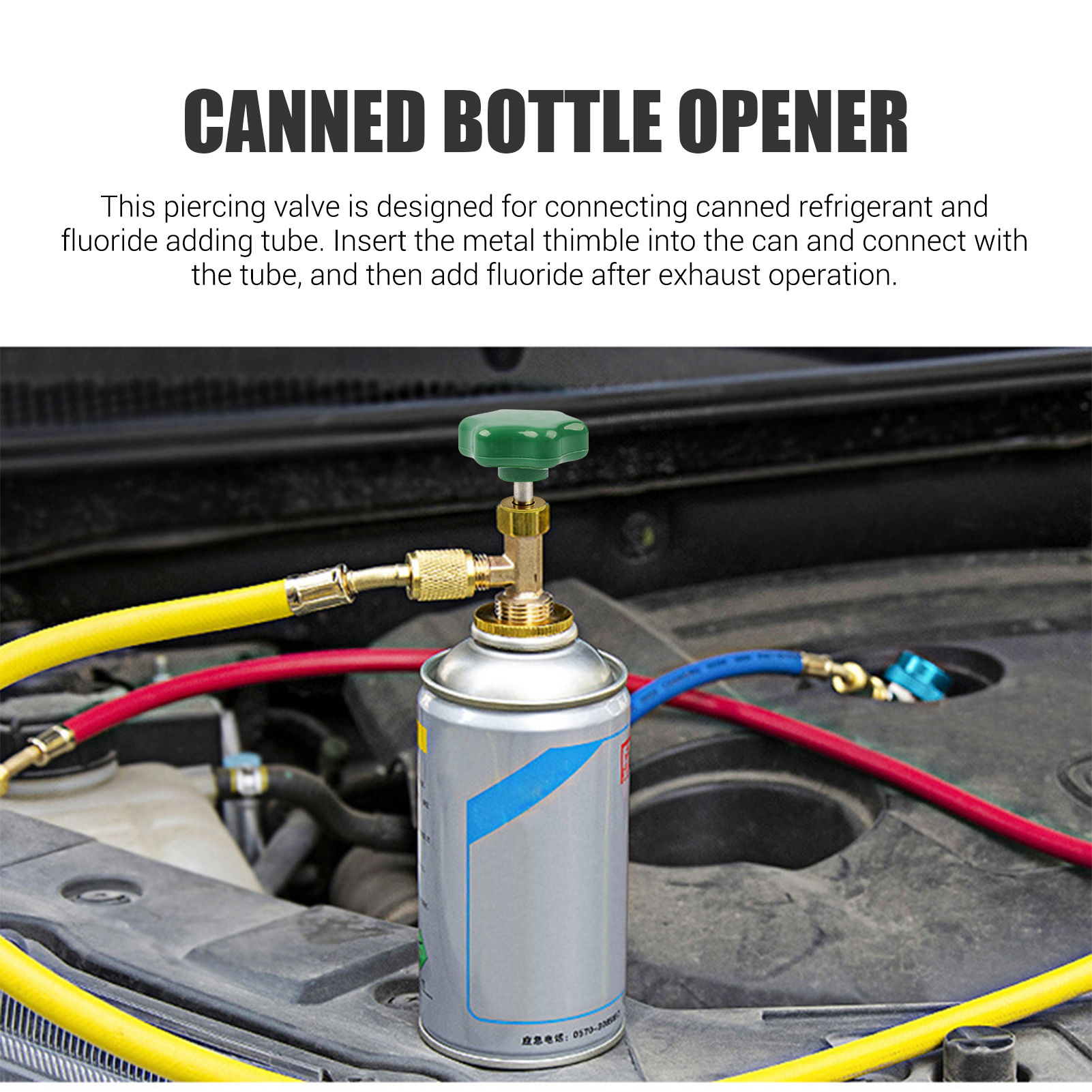 Piercing Valve AC Charge Valve Air Conditioner Refrigerator Open Valve for R12/ R22/ R410/ R600a/R134A 11mm Outer Diameter