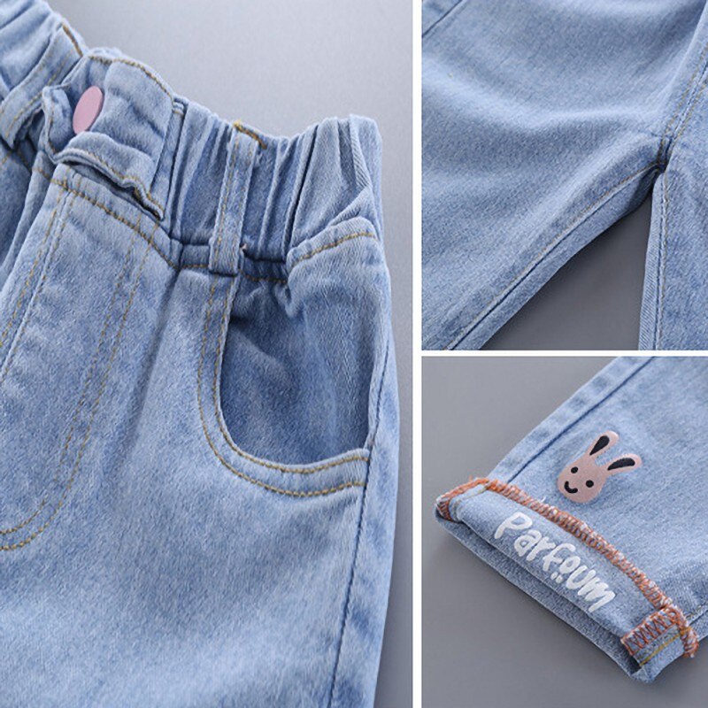Girl's Autumn Style Casual Blue Jeans Trousers Casual Jeans