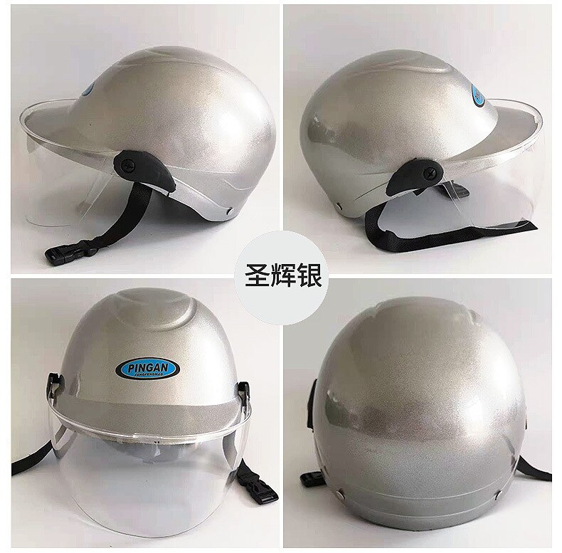 Motorhelm Voor Mannen & Vrouwen, Klassieke Retro Open Gezicht Lichtgewicht Voor Motorbike Safty: Silver