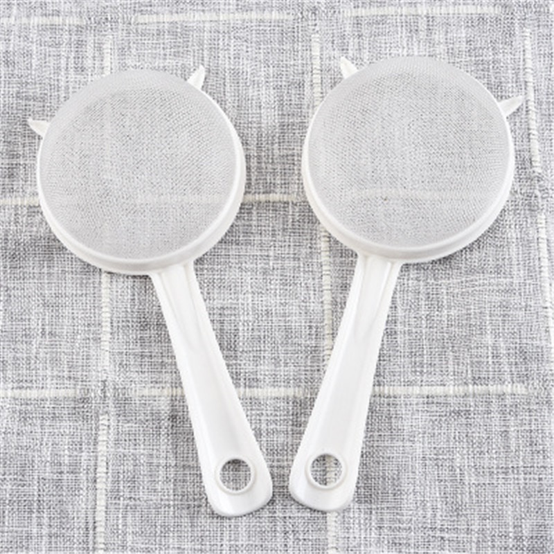1Pc Reusable Kitchen Handheld Plastic Screen Mesh Tea Leaf Strainer Flour Sieve Colander Kitchen Accessories