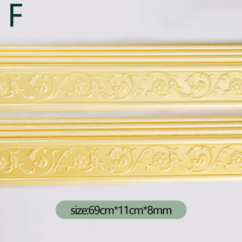 Self Adhesive 3D Foam Wall Stickers Waterproof Baseboard Wallpaper Border Wall Sticker Living Room Bedroom House Decorations: F
