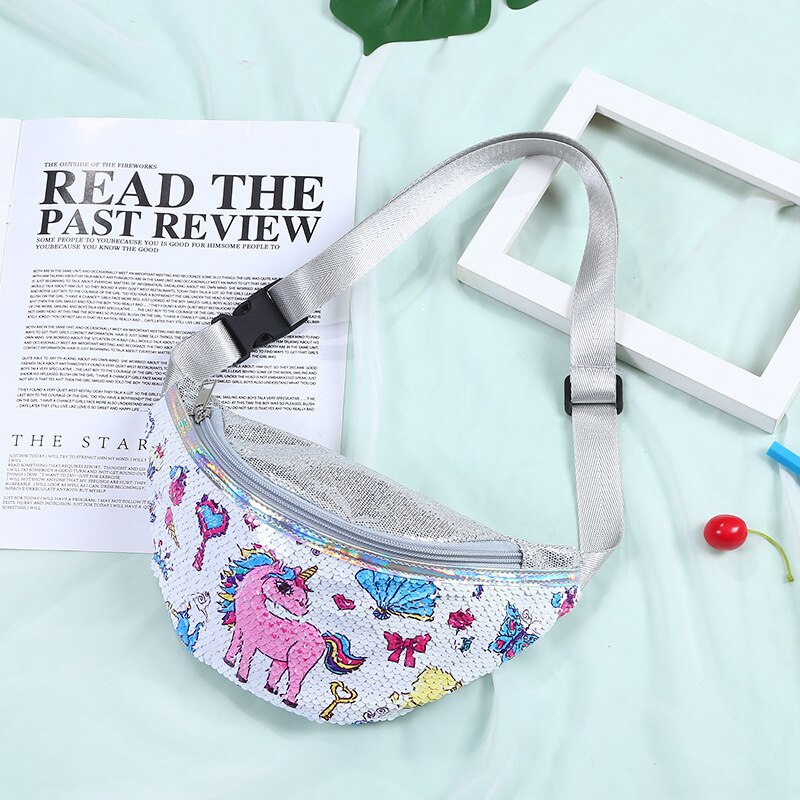 Pailletten Taille Verpakking Meisjes Schouder Riem Bag Kids Fanny Borst Zak Cartoon Meisjes Riem Mermaid Sport Portemonnee: 7