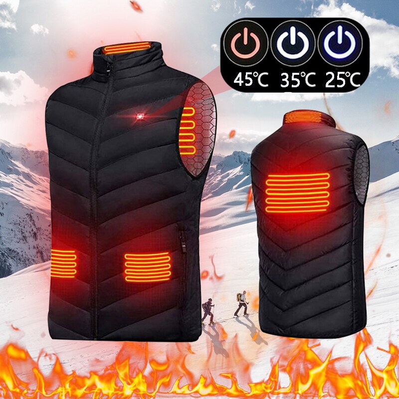 Men Heated vest Smart heating Cotton Vest USB Infrared Electric Heating Vest Women Outdoor Thermal Winter Warm Jacke