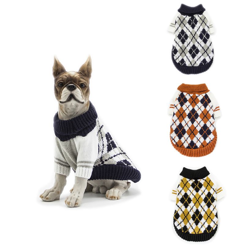 Pet Honden Kat Trui Puppy Honden Herfst En Winter Jas Britse Stijl Kostuum Ruit Knitwear Apparels