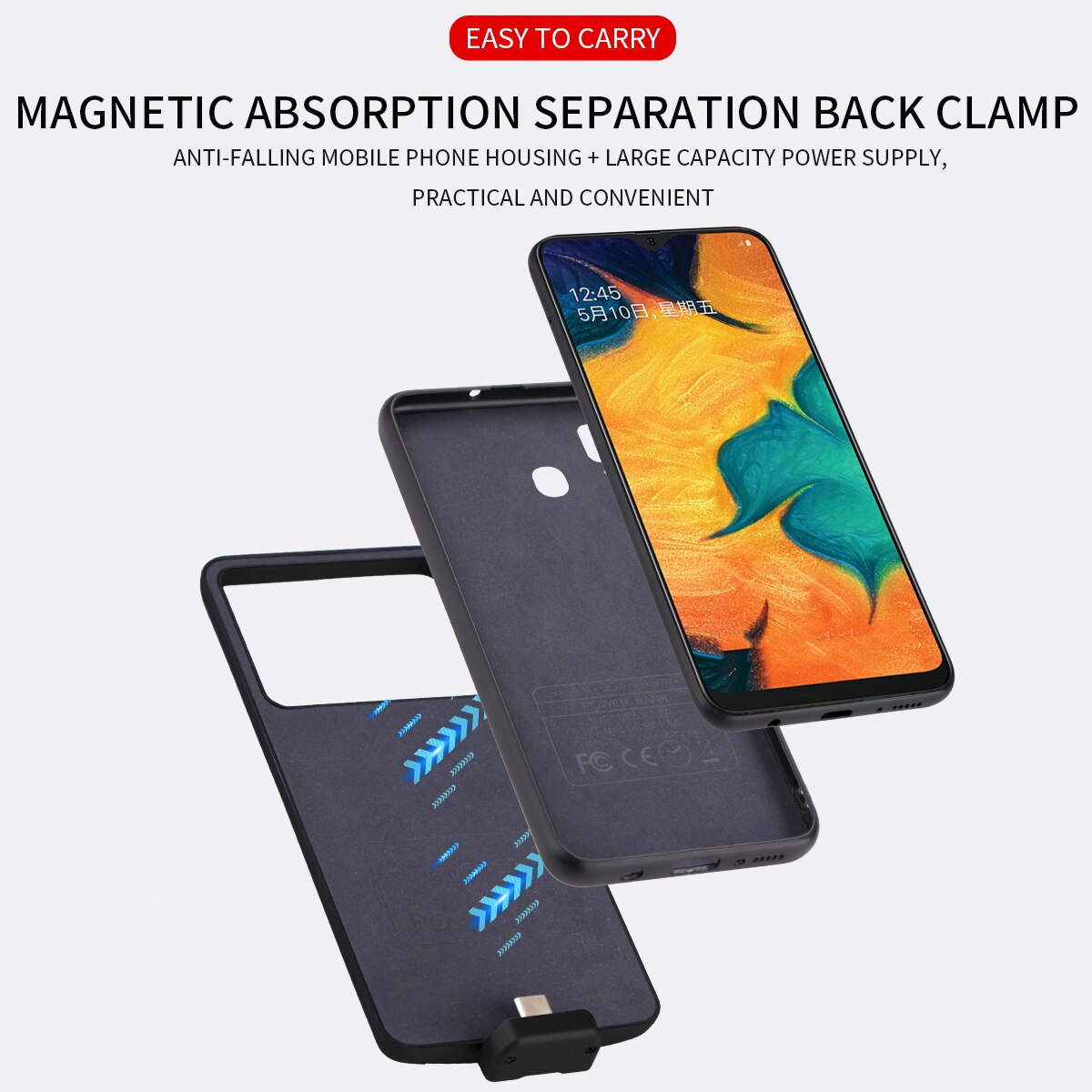 Funda de batería de 7000mAh para Samsung A20, carcasa de cargador de batería delgada, a prueba de golpes para Samsung A30