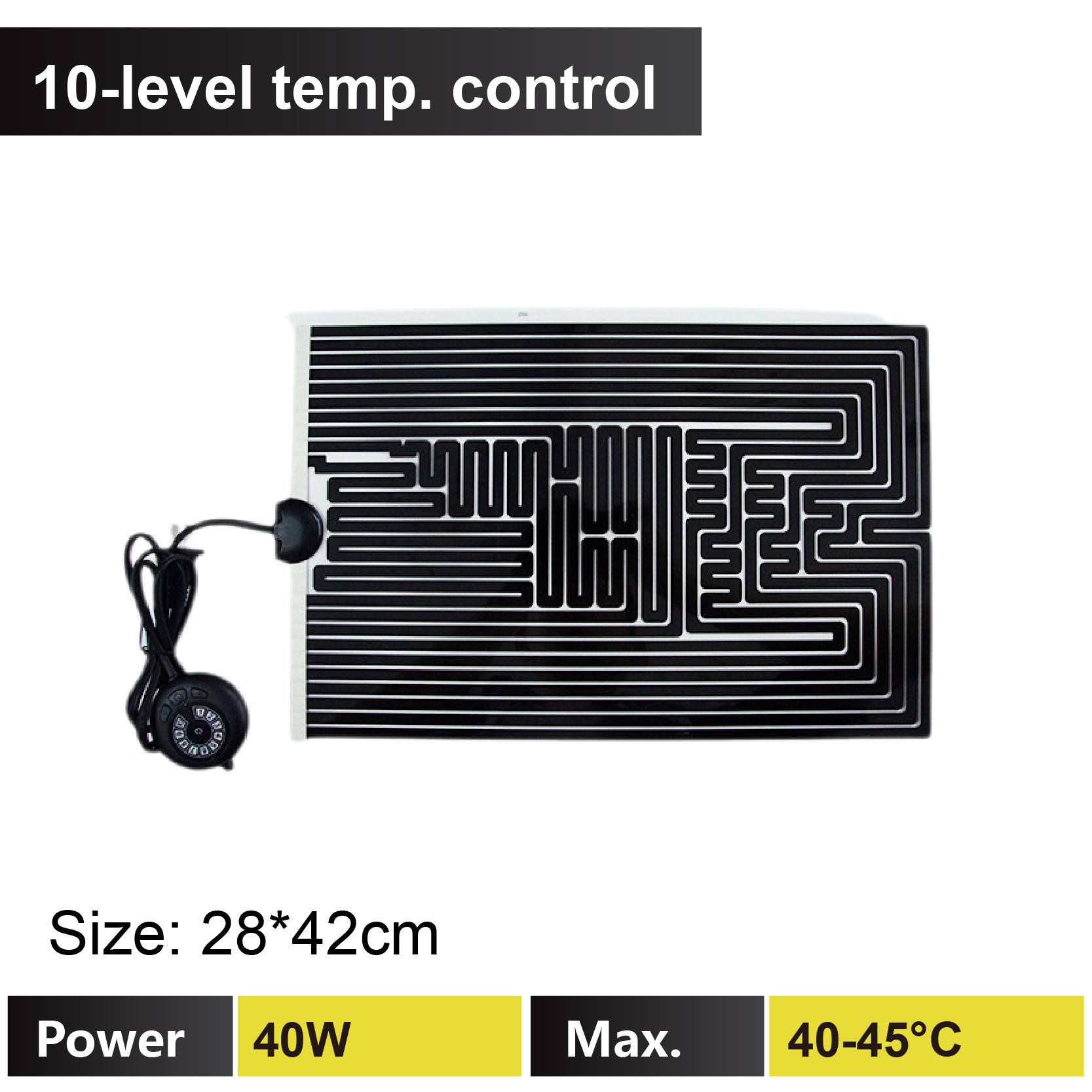 Reptile Heating Pad 5-78W 3-Level Adjustable Heat Mat for Gecko Turtle Frog Spider Terrarium Waterproof Under Tank Heater: Blue / 1.5m