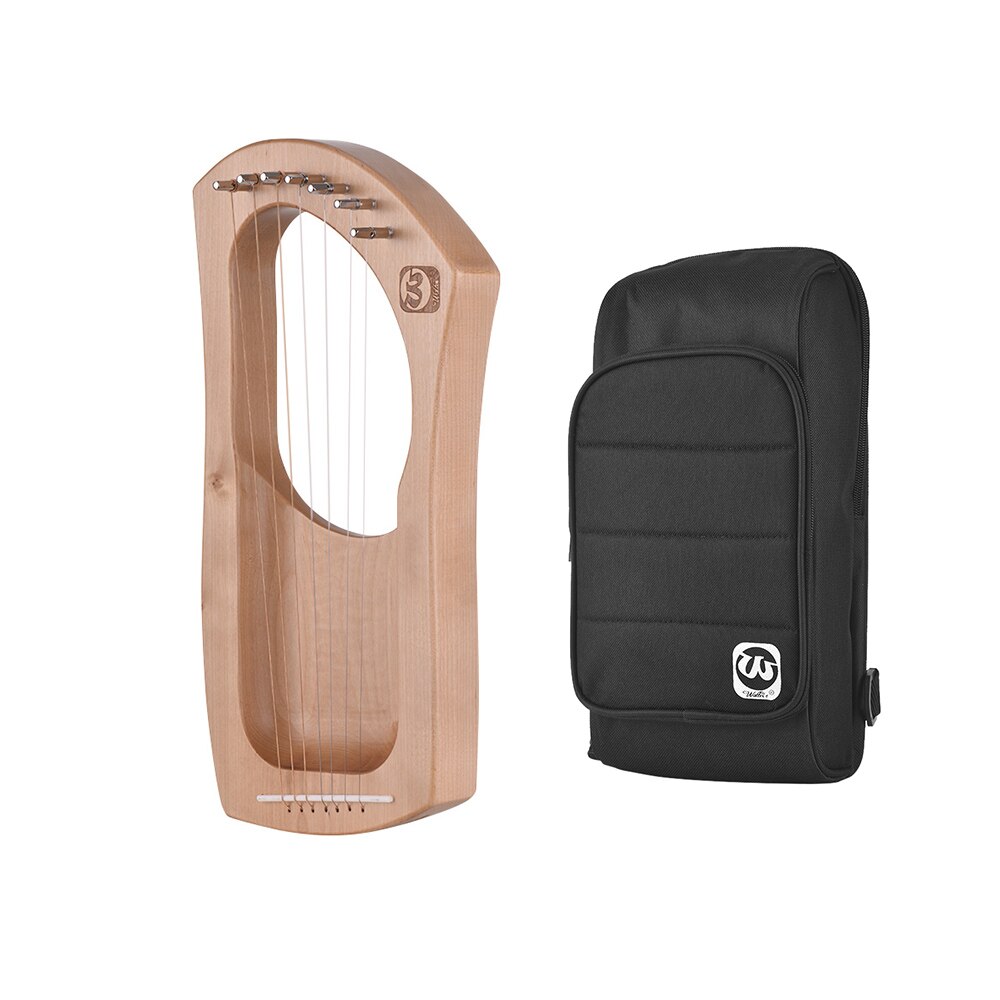 Walter .t 7-- strengs tre lyre harpe metallstrenger bjørk heltre strengeinstrument med bæreveske  wh06