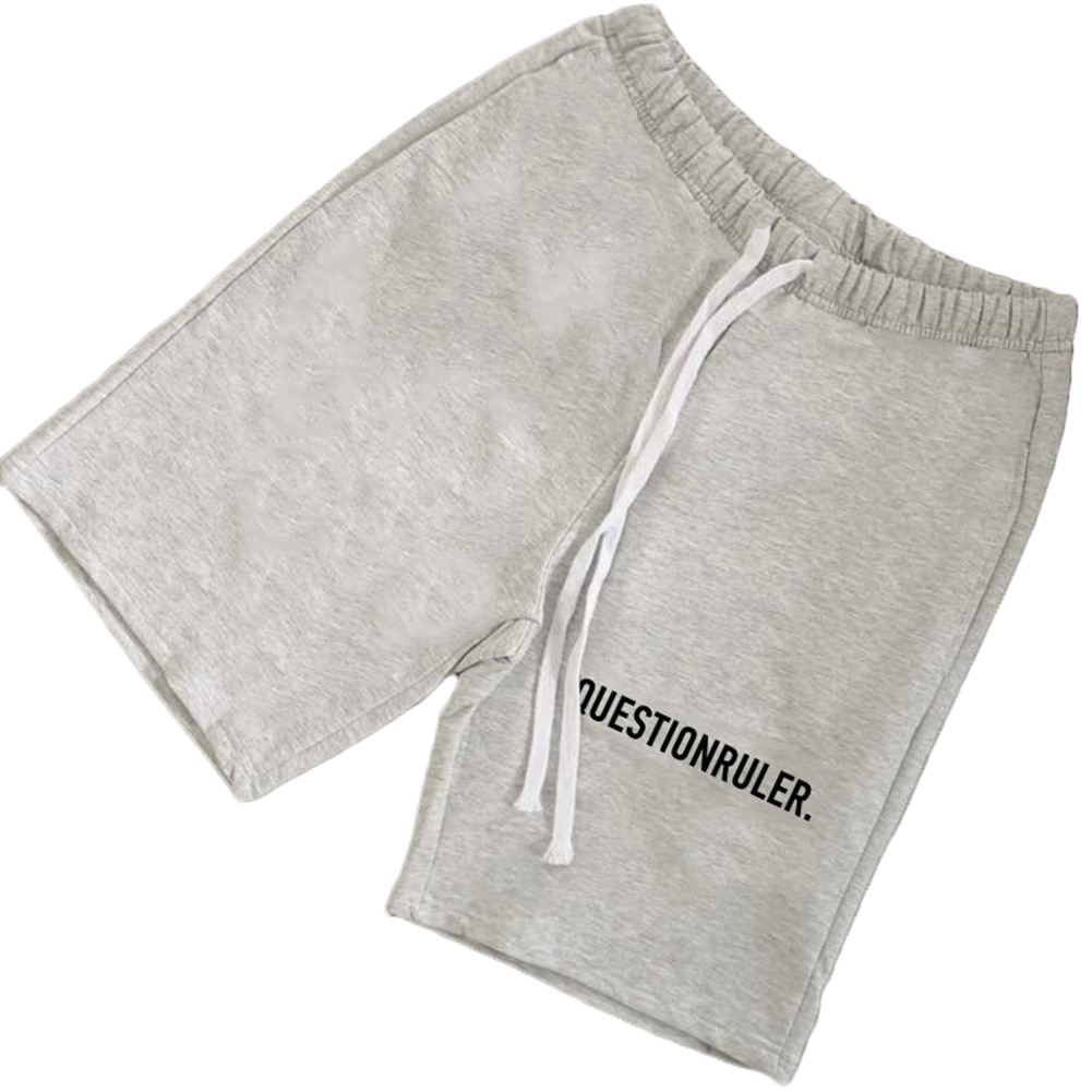Ins style herre fritidsshorts med bokstavtrykk høy midje shorts gutter sportsshorts med snøring for løping av basketball: Grå / M