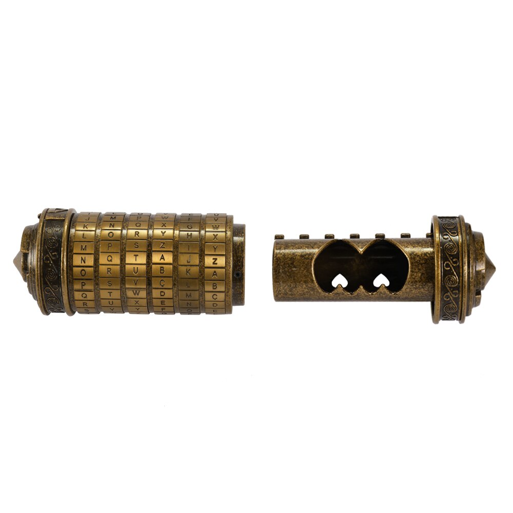 Retro Birthday Valentine Box Code Alphabet Locks for Ring Retro Cylinder Lockbox Cylindrical Lock Home Decoration