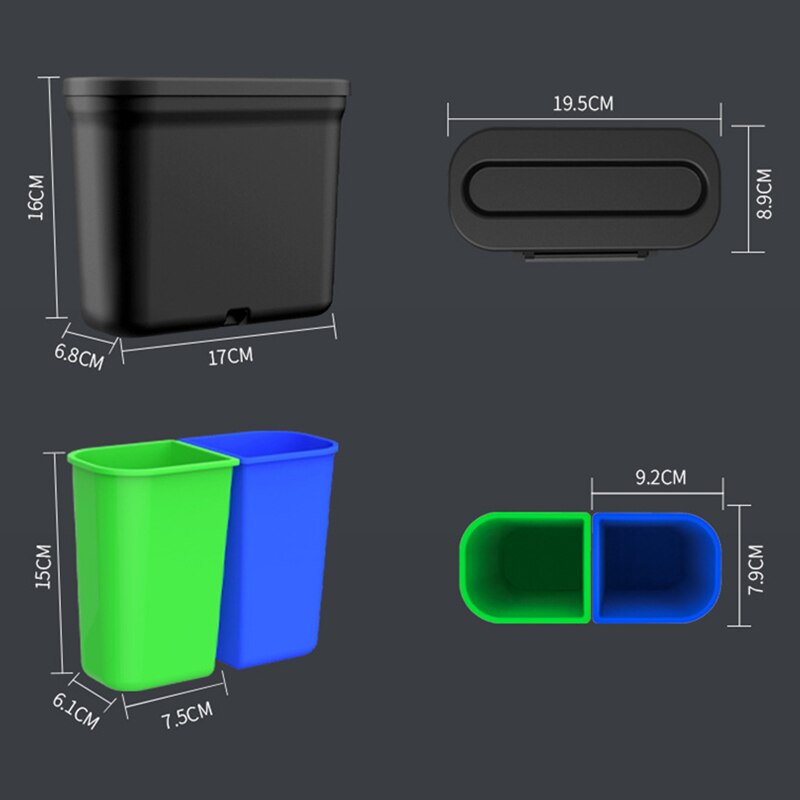 1.7L Car Trash Can Car Storage Box Car Accessories Car Storage Trash car seat organizer Garbage Classification car organizer