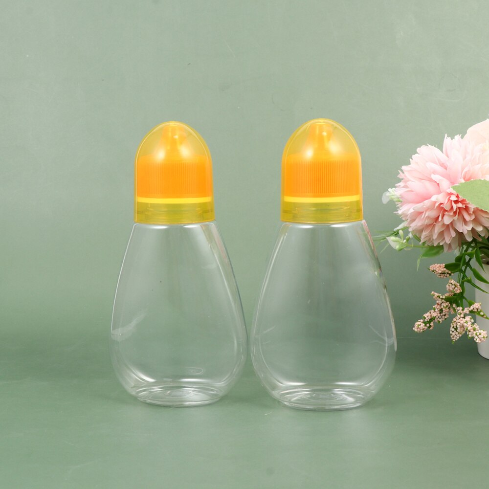 2 Bouteilles De Miel En Forme D'Ours 250ml - Distributeur Pratique Avec Couvercle - Plastique Alimentaire
