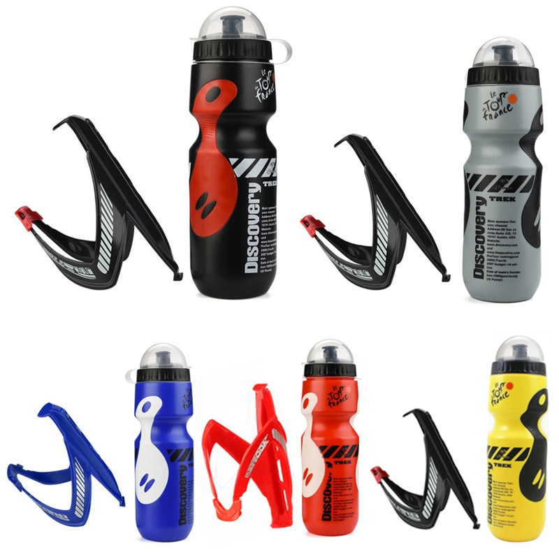 Juego de botellas de agua para bicicleta de montaña, soporte para botella de bicicleta con textura de fibra de carbono en forma de V