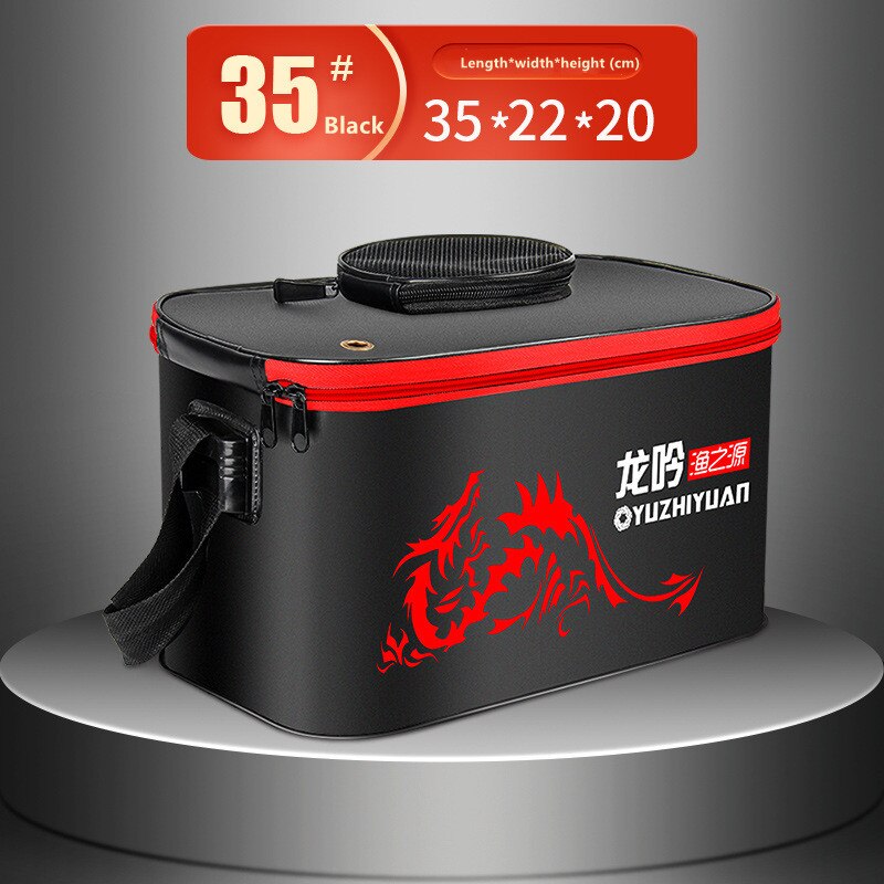Portable Fishing Bag Foldable Fishing Bucket Live Fish Box Camping Water Container Pan Basin Fishing Gear Tackle Storage Bag: 35  cm