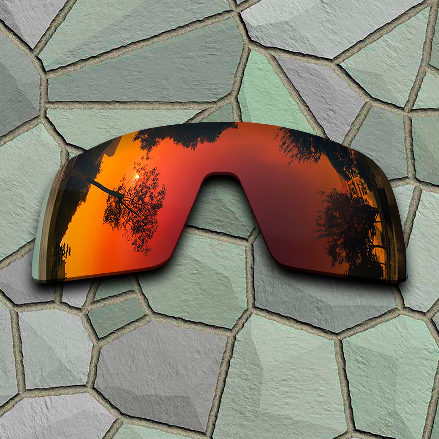 Lenti di ricambio polarizzate per occhiali da suola rossi arancioni per Oakley Sutro: Default Title